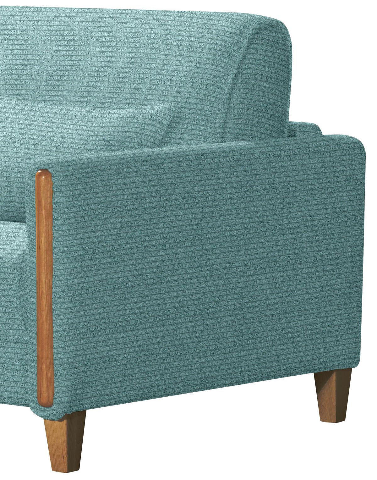 SCHLAFSOFA in Cord Blau, Buchefarben  - Blau/Buchefarben, Design, Holz/Textil (174/88/104cm) - Niels Andersson