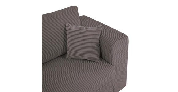 JUGEND- UND KINDERSOFA Cord Graubraun  - Graubraun/Schwarz, KONVENTIONELL, Textil (136/78/72cm) - Xora