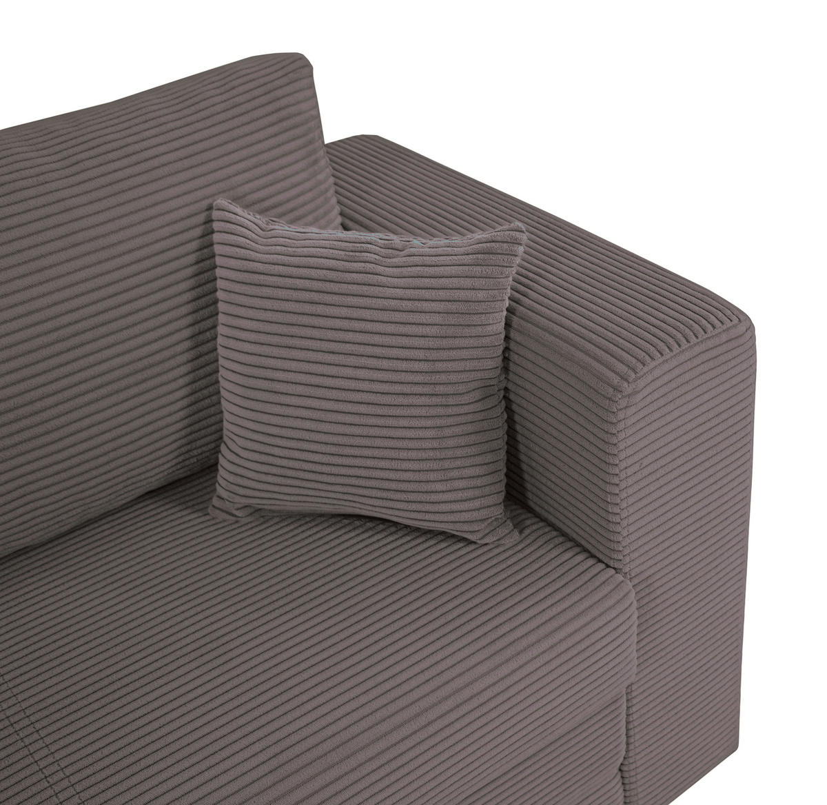 JUGEND- UND KINDERSOFA Cord Graubraun  - Graubraun/Schwarz, KONVENTIONELL, Textil (136/78/72cm) - Xora