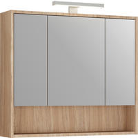 ZRCADLOVÁ SKŘÍŇKA, barvy dubu, 80/74/22 cm - barvy dubu, Moderní, kompozitní dřevo/sklo (80/74/22cm) - Stylife