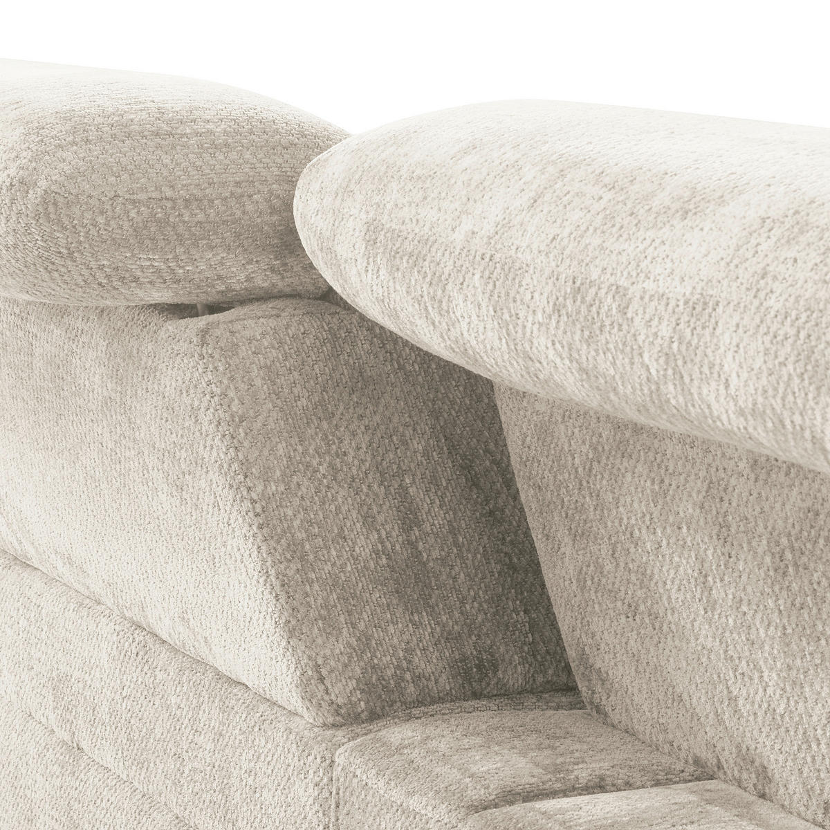 ECKSOFA   - Weiss/Schwarz, Design, Textil/Metall (268/195cm) - Livetastic