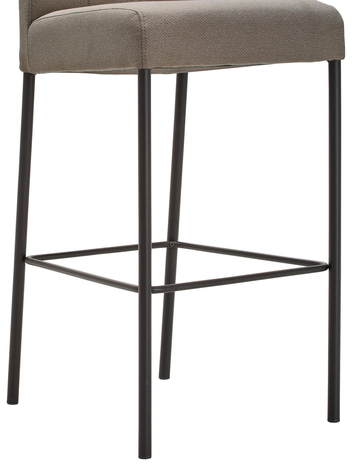 BARHOCKER Webstoff Schwarz, Taupe Eisen Stoffauswahl  - Taupe/Schwarz, Design, Textil/Metall (42/102/50cm) - home24