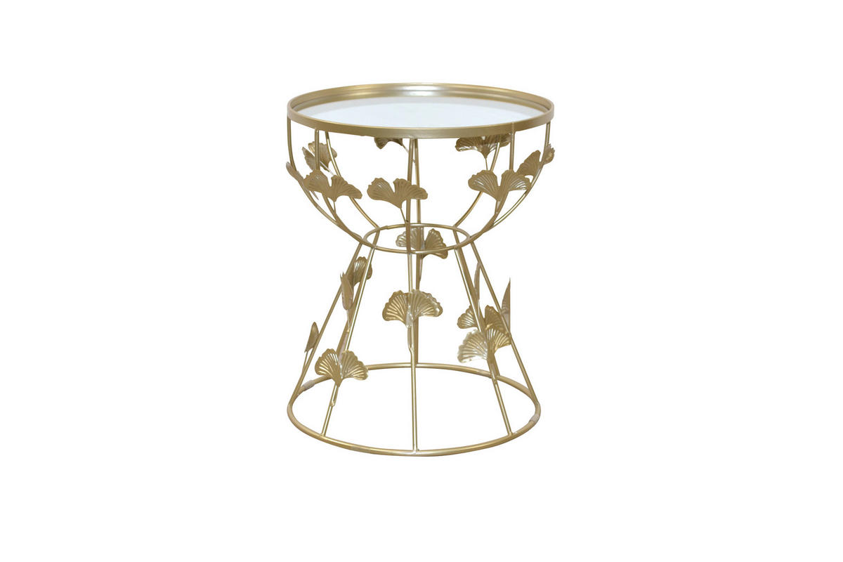 BEISTELLTISCH 41/41/50 cm Goldfarben rund  - Goldfarben, Design, Glas/Metall (41/41/50cm) - MID.YOU