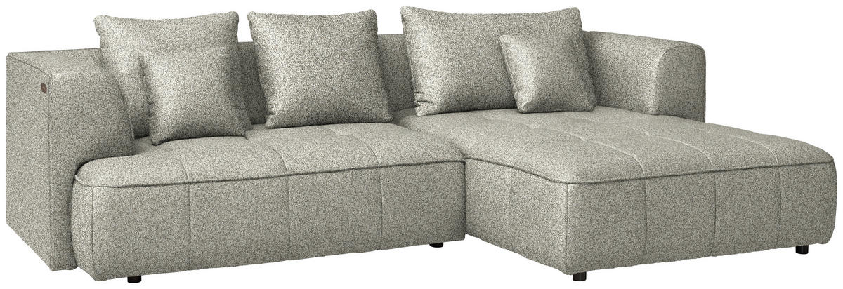 ECKSOFA  in Webstoff Hellgrau  288/188 cm  - Hellgrau/Schwarz, Design, Kunststoff/Textil (288/188cm) - Welnova