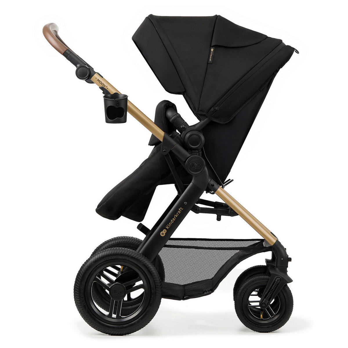 KINDERWAGENSET Moov 2 Air  - Goldfarben/Schwarz, Basics, Textil/Metall (60/86.5/106cm) - Kinderkraft