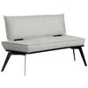 SITZBANK 153/90/65 cm Webstoff Hellgrau, Schwarz Buche massiv  - Hellgrau/Schwarz, Basics, Holz/Textil (153/90/65cm) - Carryhome
