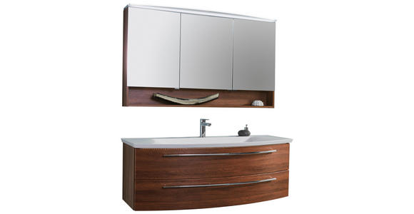 BADEZIMMER - Eichefarben/Weiß, Design, Glas/Holzwerkstoff (140cm) - Dieter Knoll