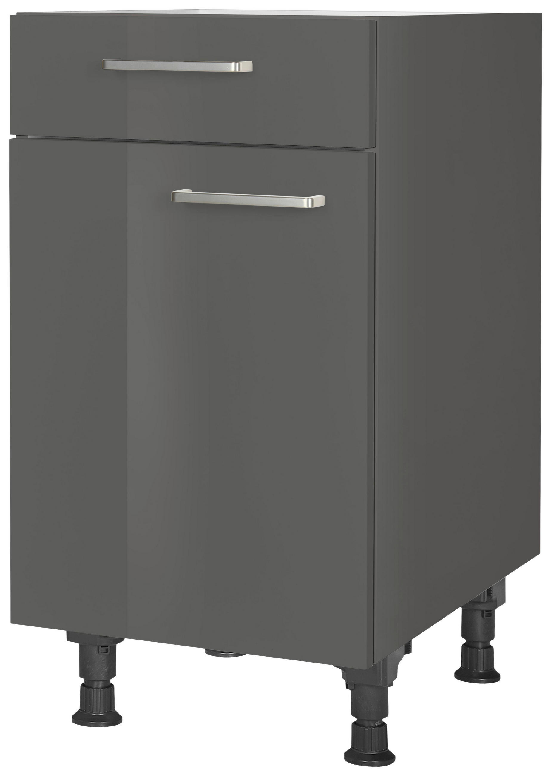 SCHUBKASTENUNTERSCHRANK 45/87/56 cm  in Schieferfarben  - Schieferfarben/Edelstahlfarben, MODERN, Holzwerkstoff/Metall (45/87/56cm) - Nobilia