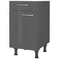 SCHUBKASTENUNTERSCHRANK 45/87/56 cm  in Schieferfarben  - Schieferfarben/Edelstahlfarben, MODERN, Holzwerkstoff/Metall (45/87/56cm) - Nobilia