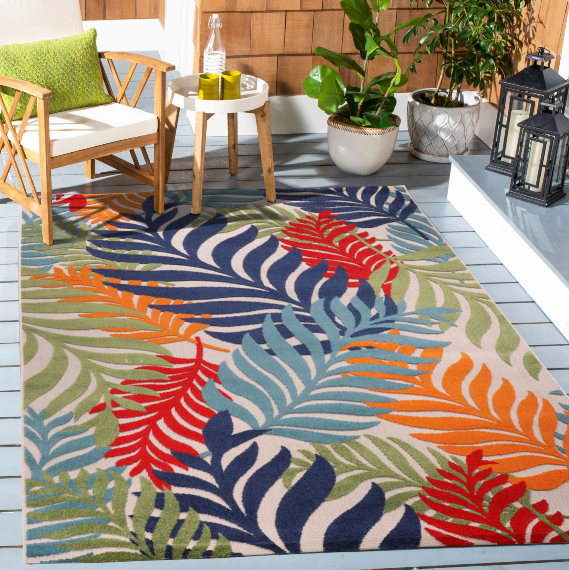 PREPROGA ZA ZUNANJO UPORABO  Floral     120/170 cm    tkano  večbarvno  - večbarvno, Trendi, umetna masa/tekstil (120/170cm)
