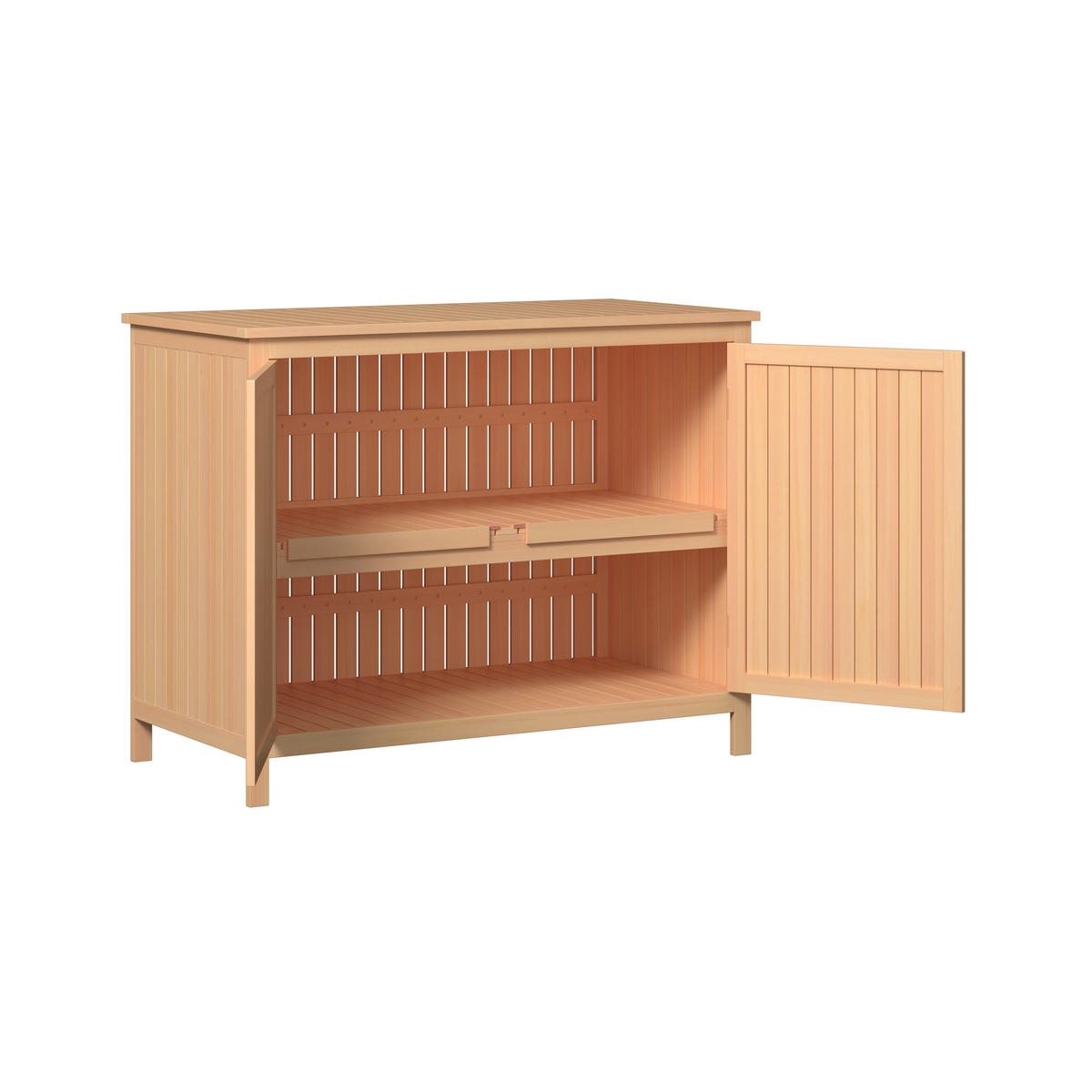 GARTENKOMMODE 110/75/35 cm  - Akaziefarben, MODERN, Holz/Kunststoff (110/75/35cm) - Ambia Garden