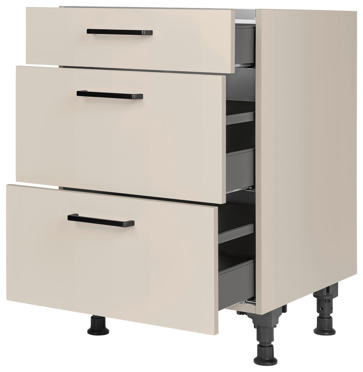 KOCHFELDUMBAUSCHRANK 60,0/87,0/56,0 cm  in Sandfarben  - Sandfarben/Schwarz, MODERN, Holzwerkstoff/Metall (60,0/87,0/56,0cm) - Nobilia