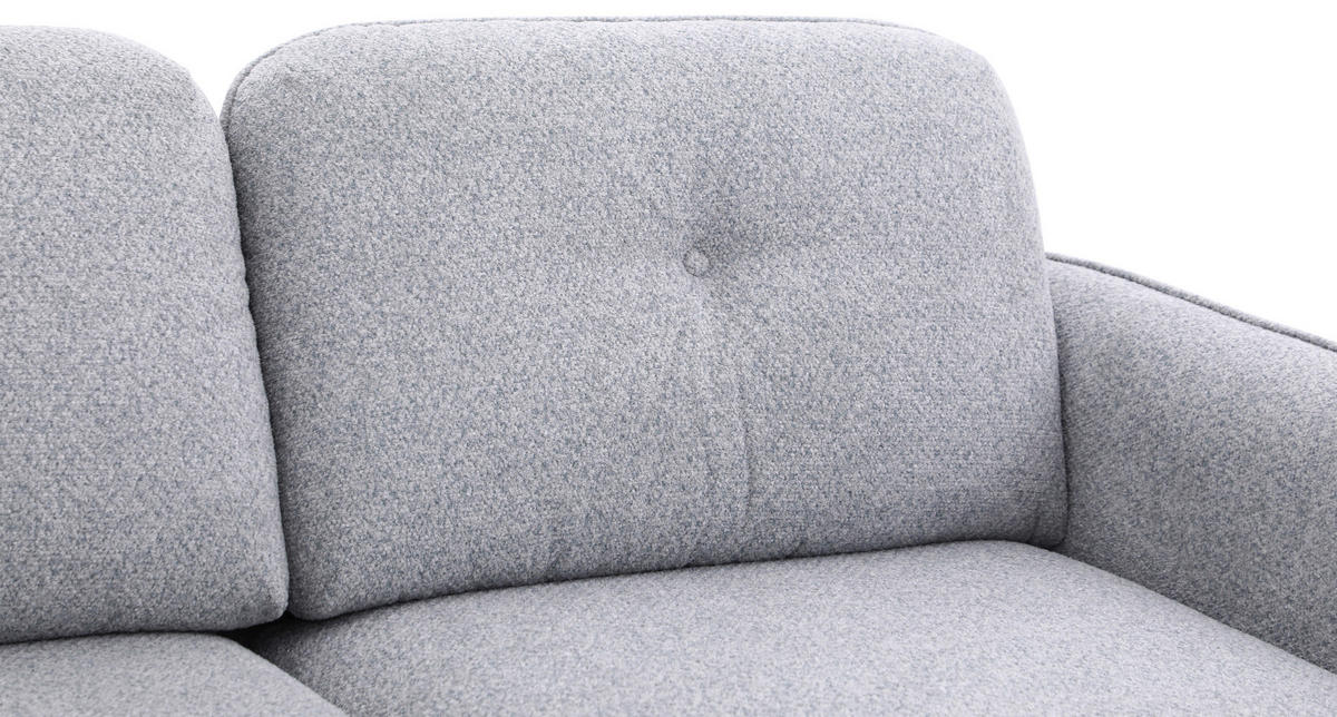 ECKSOFA Hellgrau Chenille  - Hellgrau/Schwarz, Design, Kunststoff/Textil (154/221cm) - Carryhome