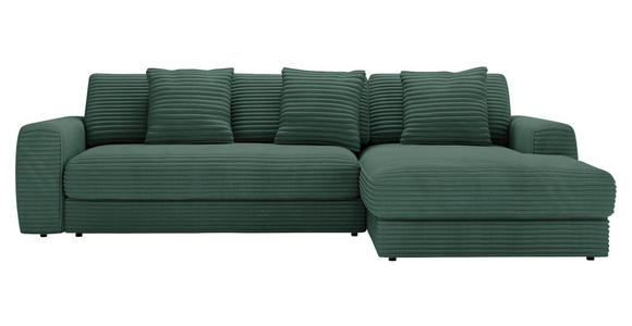 ECKSOFA in Cord Waldgrün  302/182 cm  - Waldgrün/Schwarz, MODERN, Kunststoff/Textil (302/182cm) - Carryhome