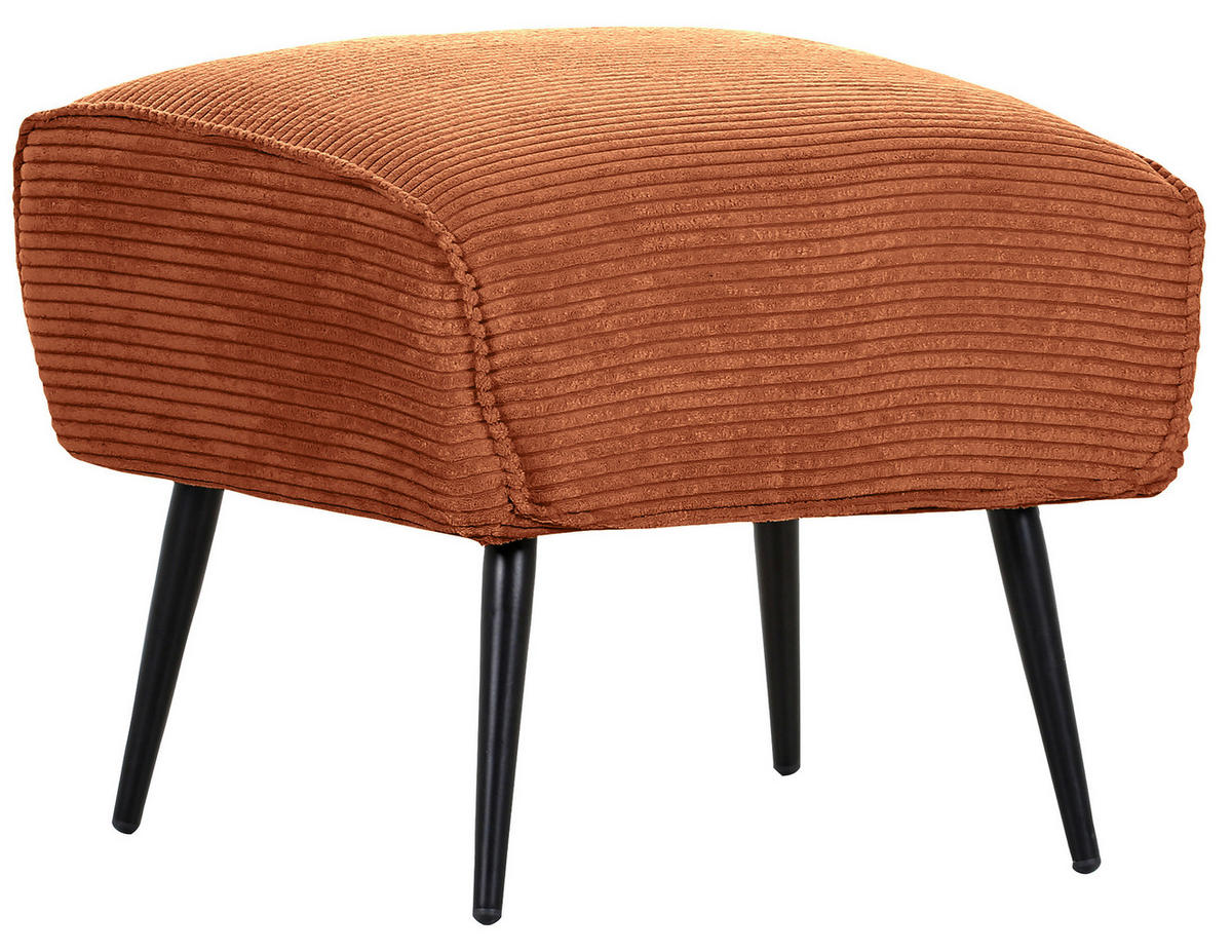 HOCKER in Textil Kupferfarben  - Schwarz/Kupferfarben, Design, Textil/Metall (60/49/53cm) - Landscape