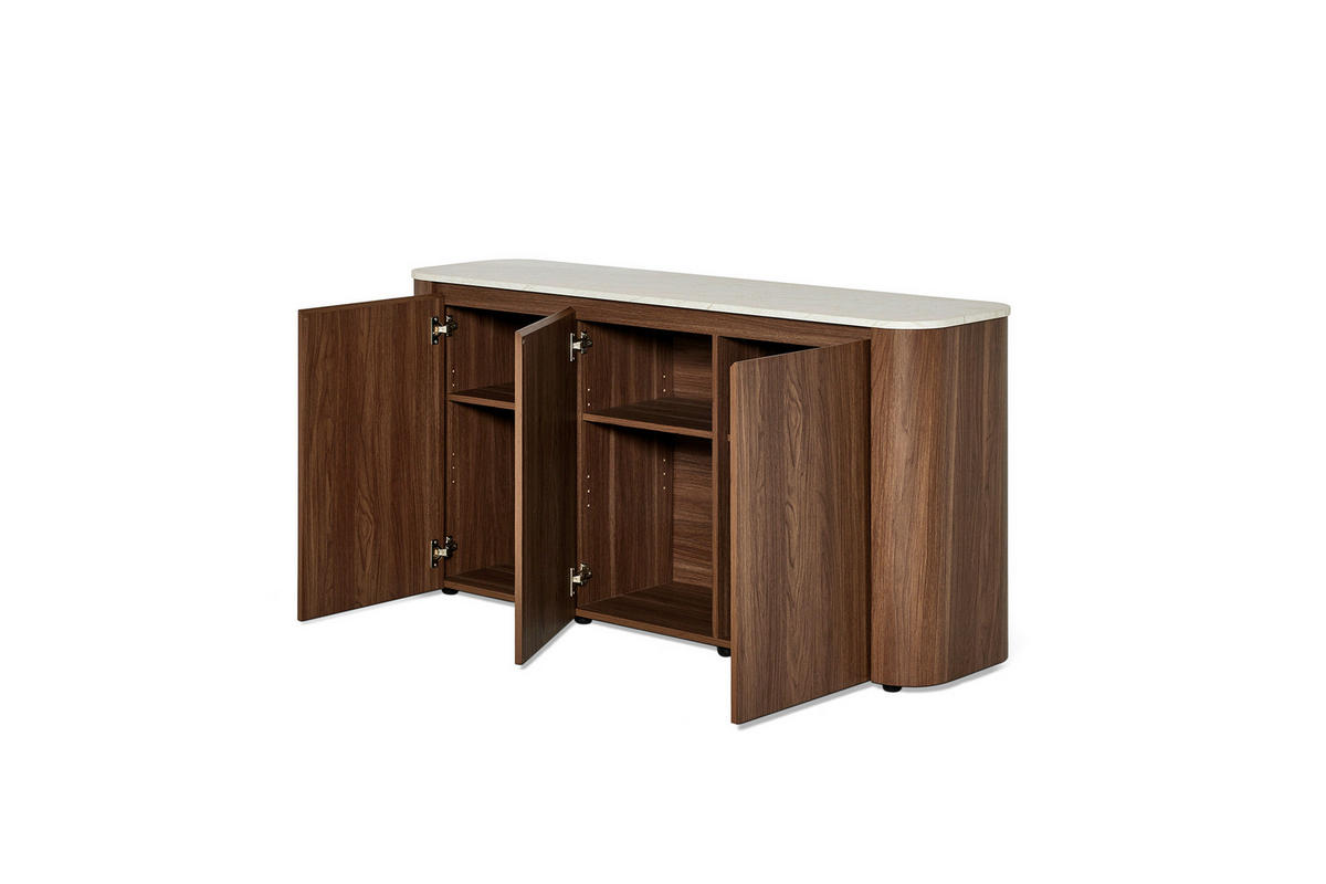 SIDEBOARD  150/74,1/39 cm  - Walnussfarben/Schwarz, KONVENTIONELL, Holzwerkstoff/Kunststoff (150/74,1/39cm) - MID.YOU