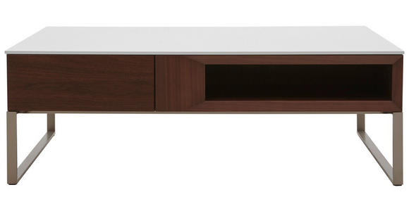 COUCHTISCH in Holz, Metall, Holzwerkstoff 120/75/40 cm - Nussbaumfarben/Weiß, Design, Holz/Holzwerkstoff (120/75/40cm) - Dieter Knoll