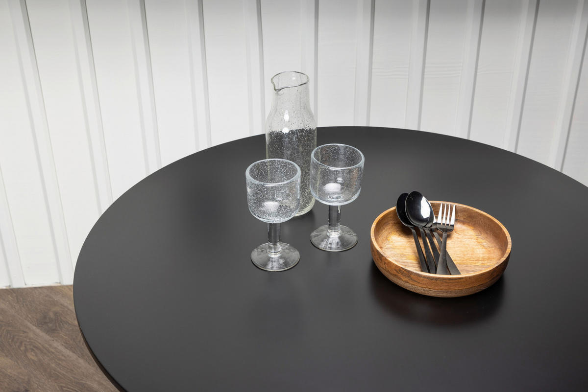ESSTISCH in Metall, Holzwerkstoff 90/90/75 cm  - Hellbraun/Schwarz, Design, Holzwerkstoff/Metall (90/90/75cm) - Livetastic