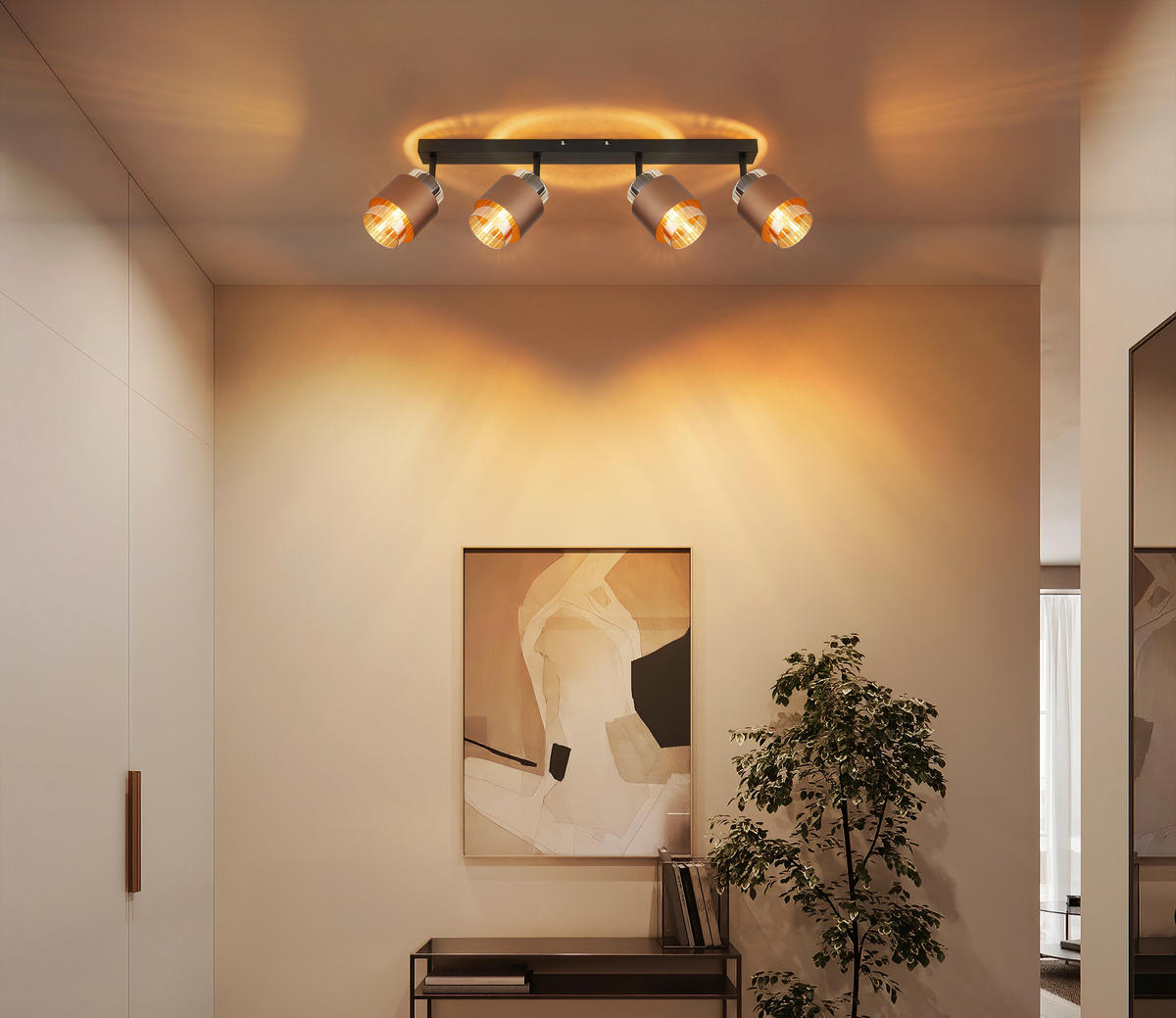 STRAHLER 65/10/12,5 cm   - Schwarz/Orange, Design, Glas/Metall (65/10/12,5cm)