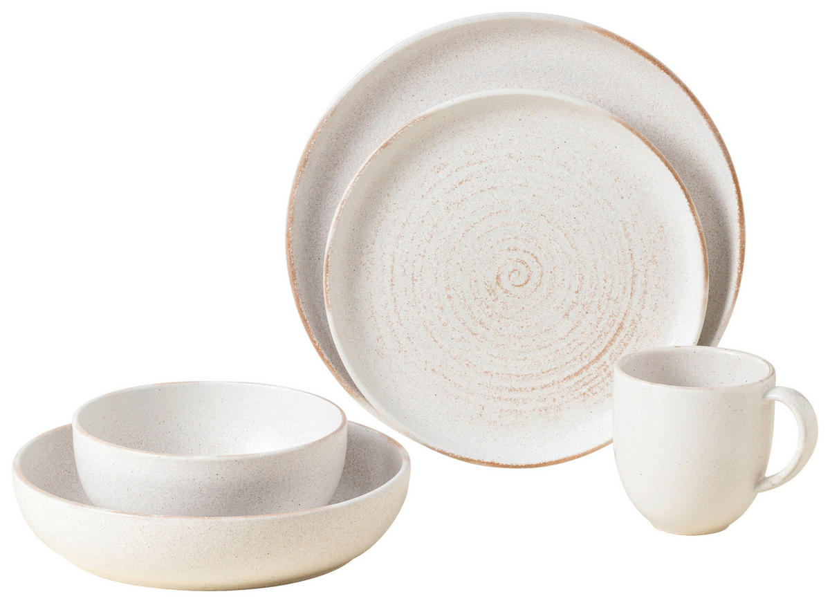 KOMBISERVICE Creme VERMONT 5-teilig 1 Personen  - Creme, Basics, Keramik - Costa Nova