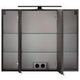 SPIEGELSCHRANK 80/64/20 cm - Schwarz/Graphitfarben, KONVENTIONELL, Glas/Holzwerkstoff (80/64/20cm) - Xora