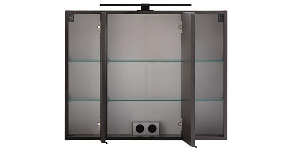 SPIEGELSCHRANK 80/64/20 cm - Schwarz/Graphitfarben, KONVENTIONELL, Glas/Holzwerkstoff (80/64/20cm) - Xora