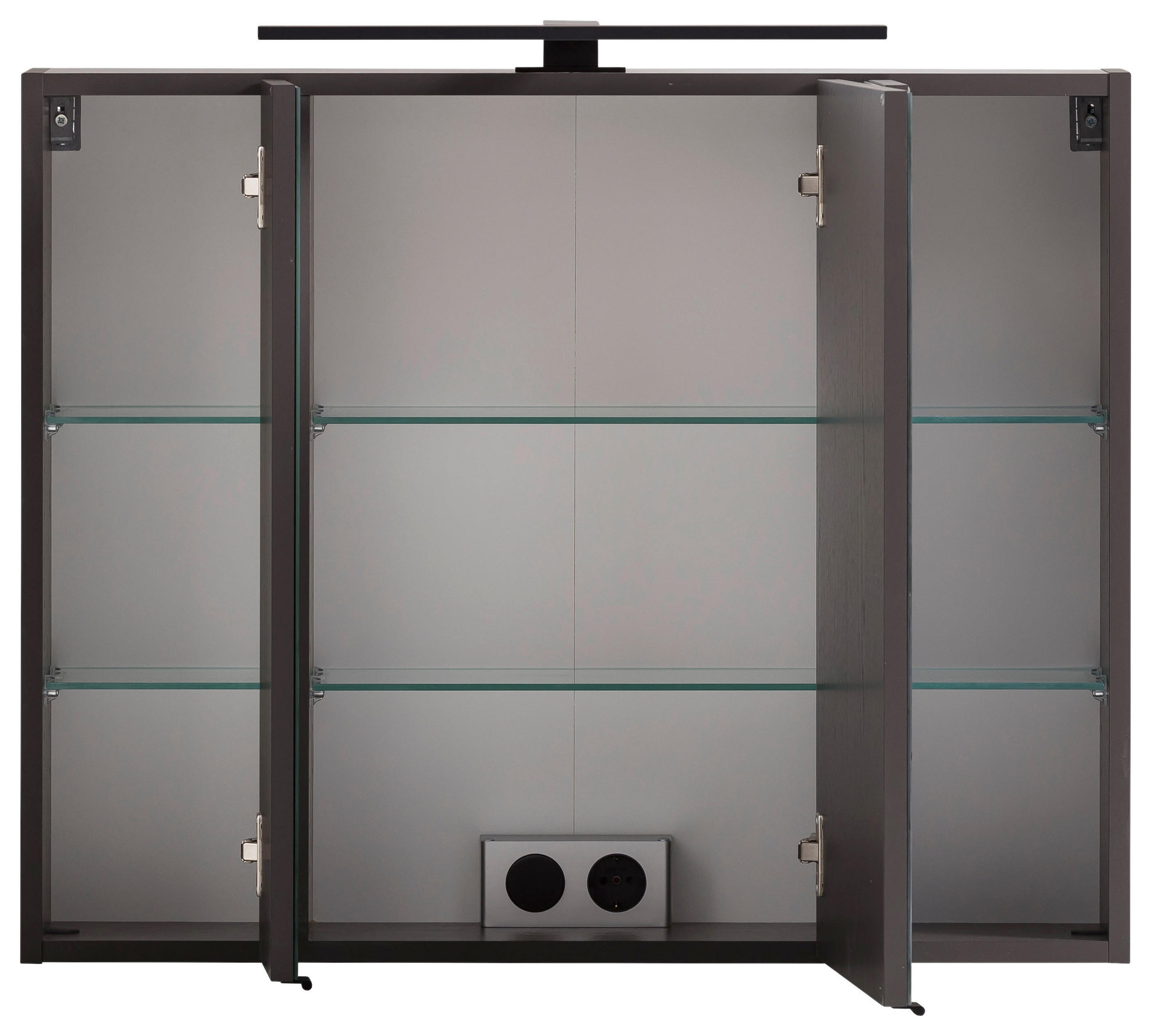 SPIEGELSCHRANK 80/64/20 cm  - Schwarz/Graphitfarben, KONVENTIONELL, Glas/Holzwerkstoff (80/64/20cm) - Xora