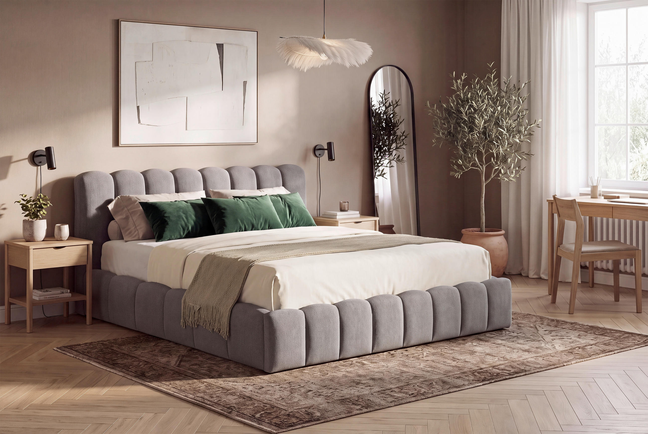 POLSTERBETT Lattenrost, Bettkasten Grau 180/200 cm  - Schwarz/Naturfarben, MODERN, Holz/Kunststoff (180/200cm) - Livetastic
