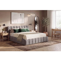 POLSTERBETT 140/200 cm  Grau  - Schwarz/Naturfarben, Modern, Holz/Kunststoff (140/200cm) - Livetastic