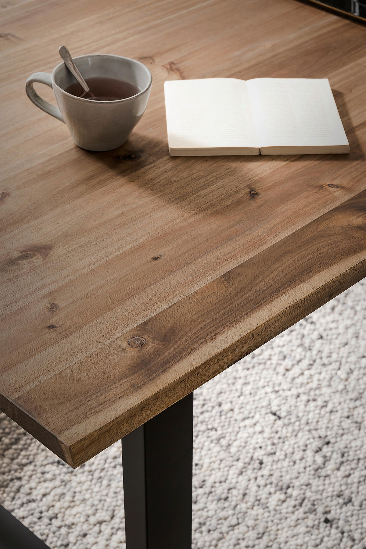 ESSTISCH in Holz 160/90/75 cm  - Walnussfarben/Schwarz, MODERN, Holz/Metall (160/90/75cm) - Livetastic