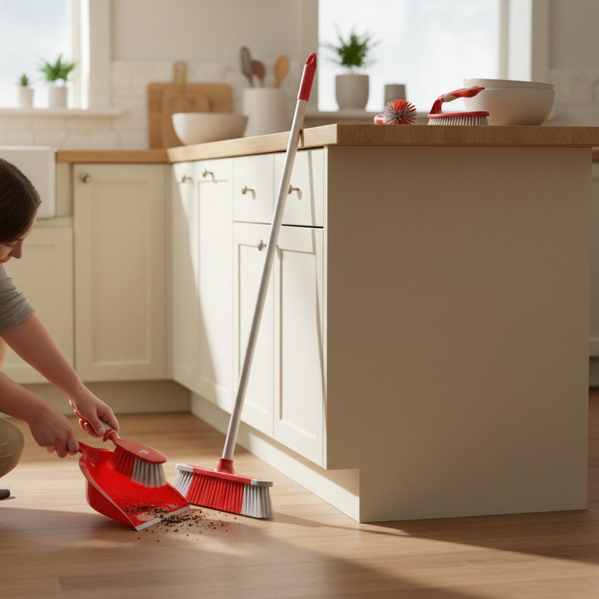 KEHRGARNITUR  - Rot/Hellgrau, Basics, Kunststoff (32,5/10,5/35,5cm) - Dirt Devil