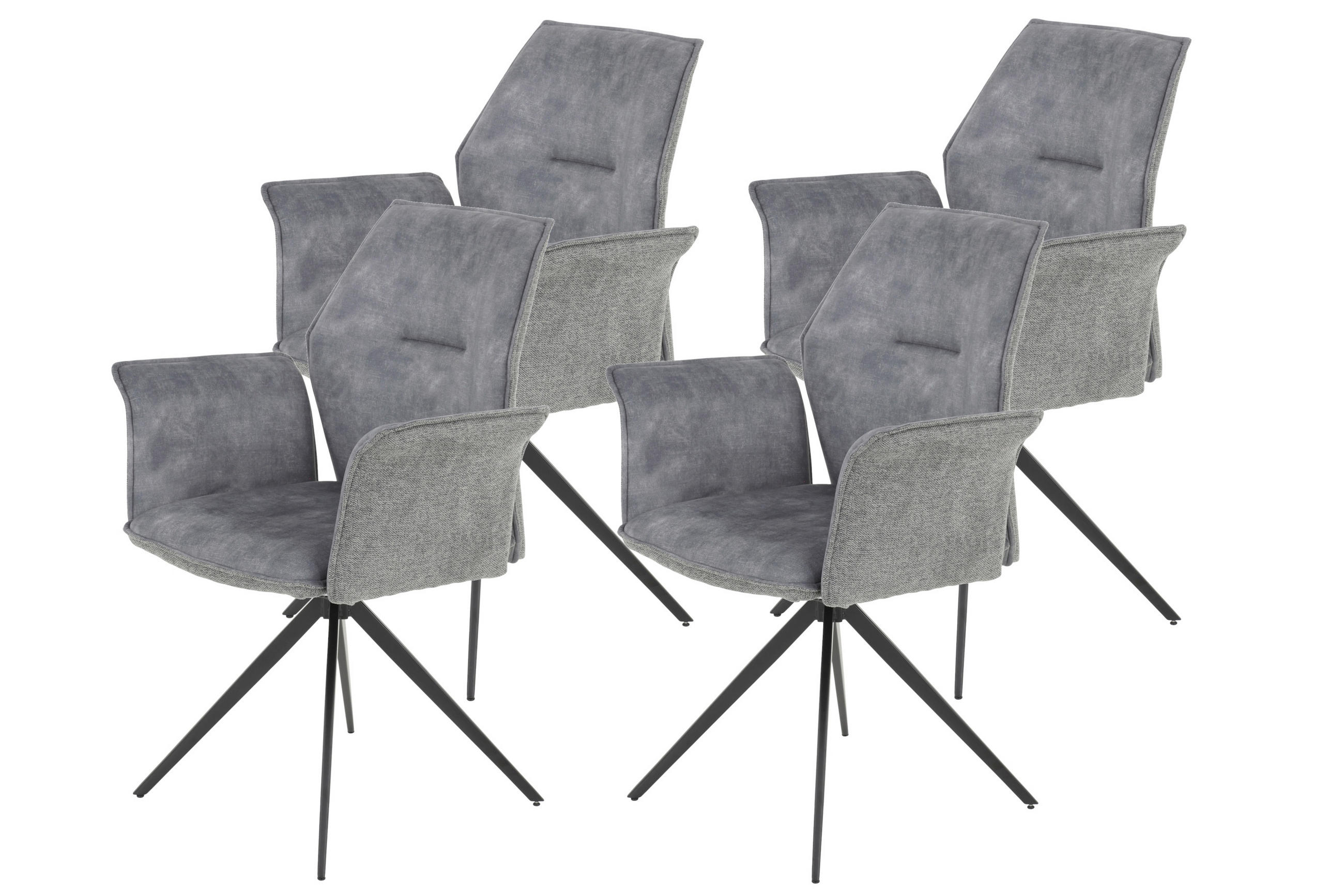 P & B Armlehnstuhl-Set Grau 65x92x64 cm