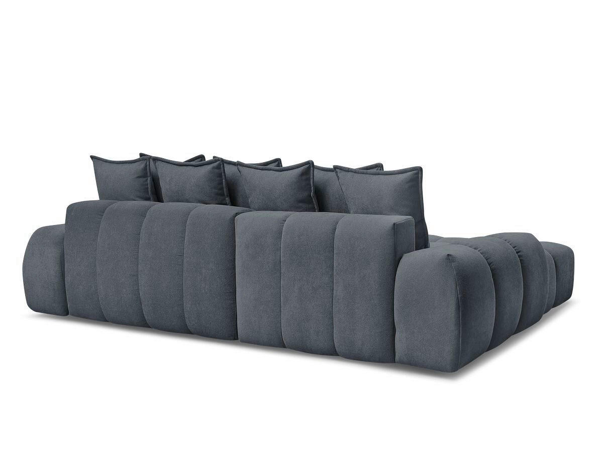 ECKSCHLAFSOFA EVEREST  mit Rücken echt, Armteil links, Armteil rechts Struktur Dunkelblau  - Schwarz/Dunkelblau, MODERN, Kunststoff/Textil (180/318cm) - Livetastic