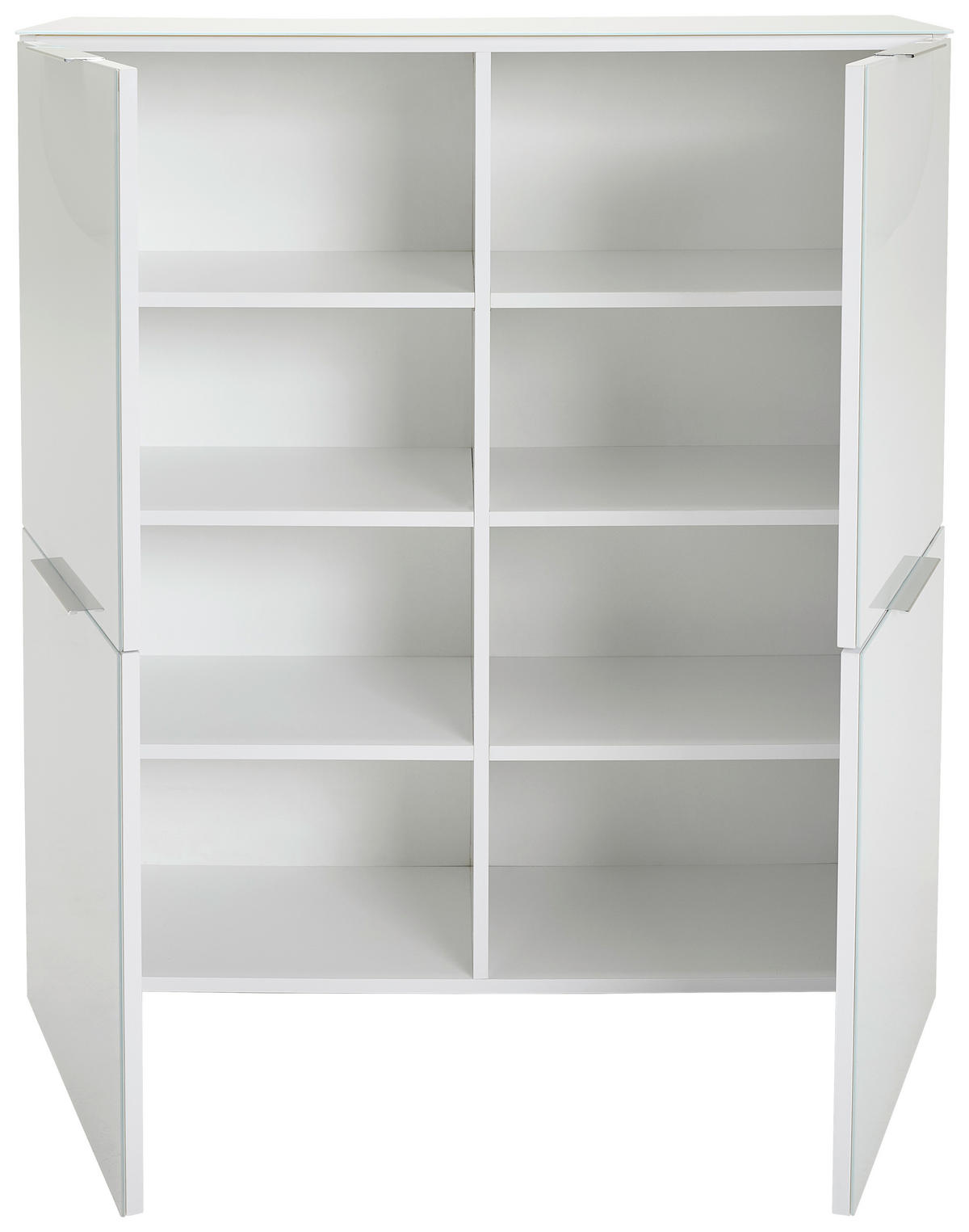 HIGHBOARD  in 110/117/40 cm  - Alufarben/Weiß, Design, Glas/Holzwerkstoff (110/117/40cm) - Voleo