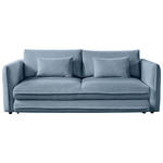 SCHLAFSOFA  mit Liegefunktion Struktur Blau  - Blau/Schwarz, KONVENTIONELL, Kunststoff/Textil (237/94/117cm) - Carryhome