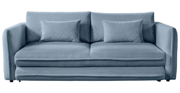 SCHLAFSOFA Struktur Blau Zierkissen, Rückenkissen, Bettkasten, Schlaffunktion, Rücken echt, Liegefläche im Originalstoff  - Blau/Schwarz, KONVENTIONELL, Kunststoff/Textil (237/94/117cm) - Carryhome