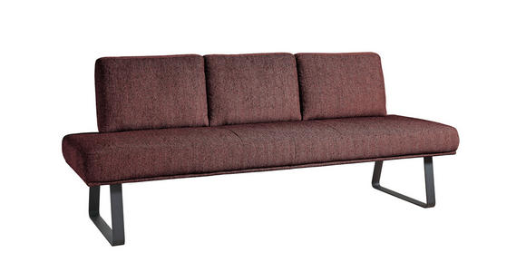 SITZBANK 209/92/78 cm  in Rosa  - Schwarz/Rosa, Design, Textil/Metall (209/92/78cm) - Dieter Knoll