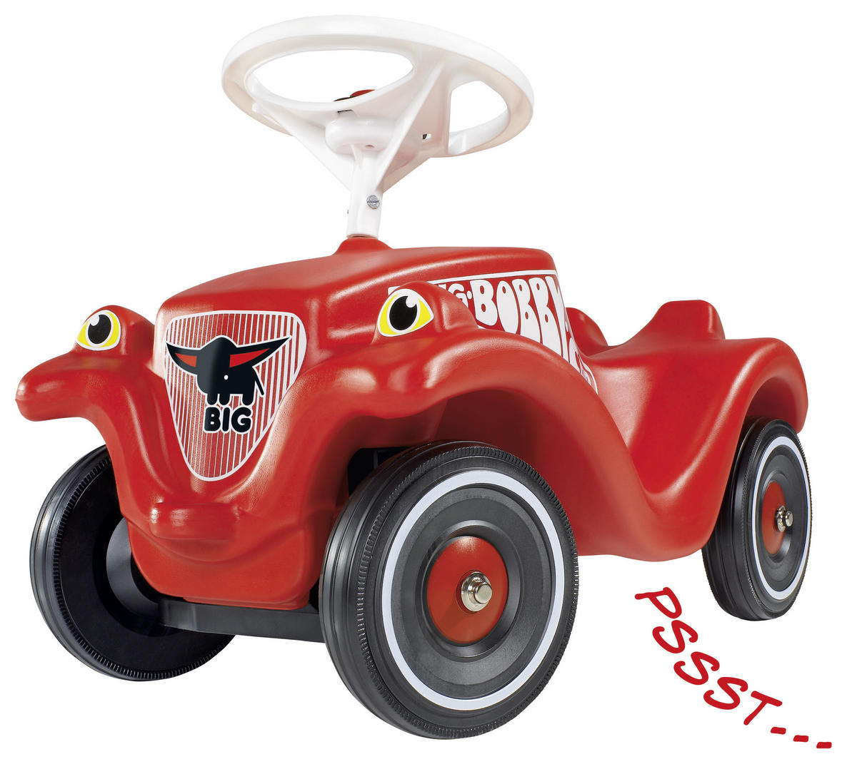 RUTSCHFAHRZEUG Bobby Car-Set inkl. Schuhschoner und Flüsterräder  - Rot/Schwarz, Basics, Kunststoff/Metall (58/30/38cm) - BIG