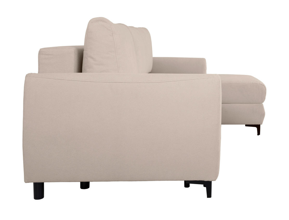 ECKSOFA Moli Beige Mikrofaser  - Beige/Schwarz, Design, Textil/Metall (236/148cm) - MID.YOU