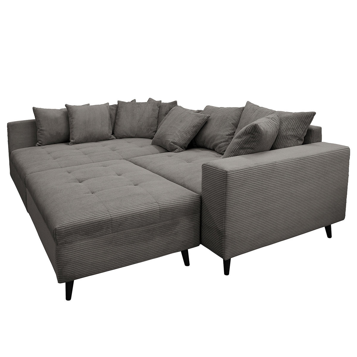 KUTNA GARNITURA tekstil  siva   - siva/crna, Design, tekstil/drvo (174/247cm) - MID.YOU