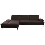 ECKSOFA in Echtleder Dunkelbraun  - Dunkelbraun/Schwarz, Design, Leder/Metall (195/308cm) - Dieter Knoll