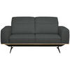 2-SITZER-SOFA in Echtleder Grau  - Schwarz/Grau, Design, Leder/Holz (174/76-97/102cm) - Novel