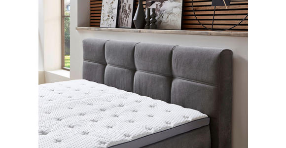 BOXSPRINGBETT 180/200 cm  in Grau  - Schwarz/Grau, KONVENTIONELL, Kunststoff/Textil (180/200cm) - Carryhome