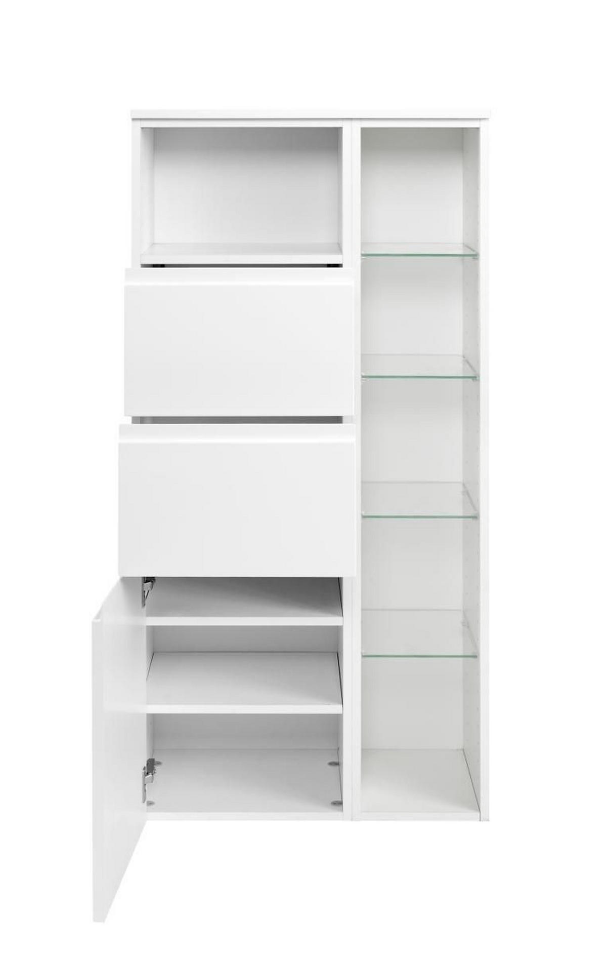 MIDISCHRANK 65/130/35 cm  - Weiß, Design, Holzwerkstoff (65/130/35cm) - Xora