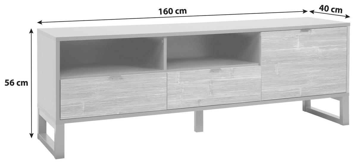 KOMODA POD TELEVIZI, antracitová,  - antracitová, Design, kompozitní dřevo/plast (160/56/40cm) - MID.YOU