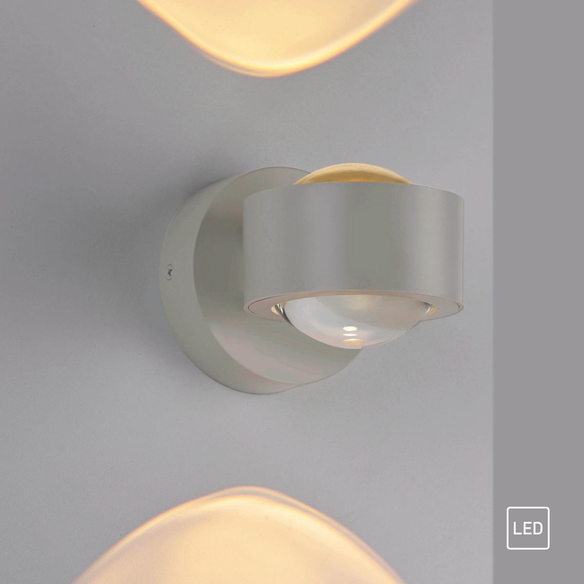 LED-WANDLEUCHTE 12,4/9/9 cm   - Sandfarben, Design, Kunststoff/Metall (12,4/9/9cm) - Schöner Wohnen