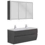 BADEZIMMER 120 cm  - Anthrazit/Weiß, Basics, Glas/Holzwerkstoff (120cm) - Dieter Knoll
