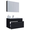 BADEZIMMER 3-teilig  in 60 cm  - Alufarben/Schwarz, MODERN, Keramik/Holzwerkstoff (60cm) - MID.YOU