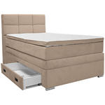 BOXSPRINGBETT 140/200 cm  in Beige  - Beige/Alufarben, KONVENTIONELL, Kunststoff/Textil (140/200cm) - Carryhome