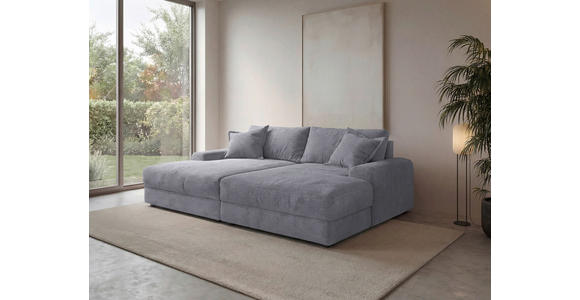 BIGSOFA Cord Dunkelgrau  - Dunkelgrau/Schwarz, MODERN, Kunststoff/Textil (234/93/190cm) - Carryhome